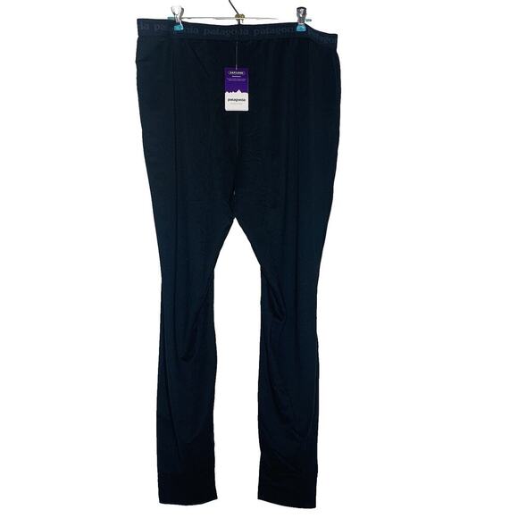 PATAGONIA Capilene Base Layer Bottoms Men XXL Black Midweight Snow Ski 44485 NWT - Picture 1 of 6